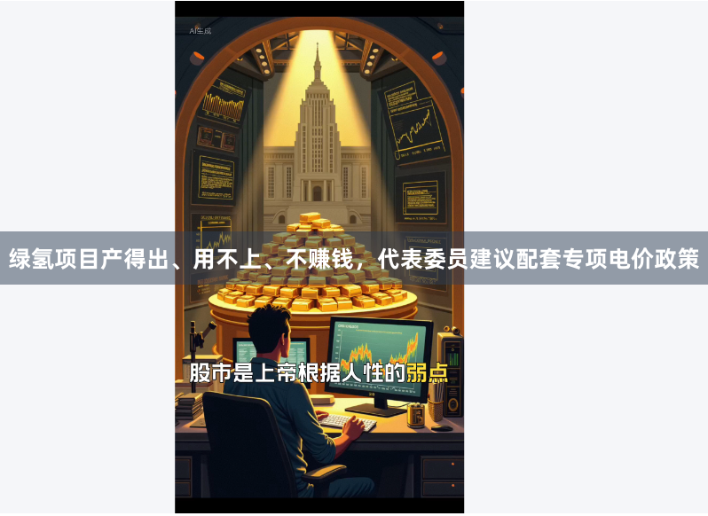 绿氢项目产得出、用不上、不赚钱，代表委员建议配套专项电价政策